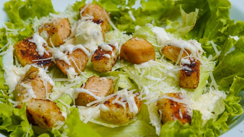 Caesar salad with romaine lettuce, croutons and parmesan