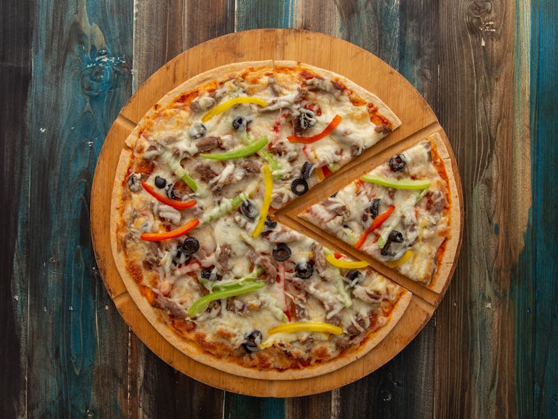 Hawaiian pizza with ham and pineapple